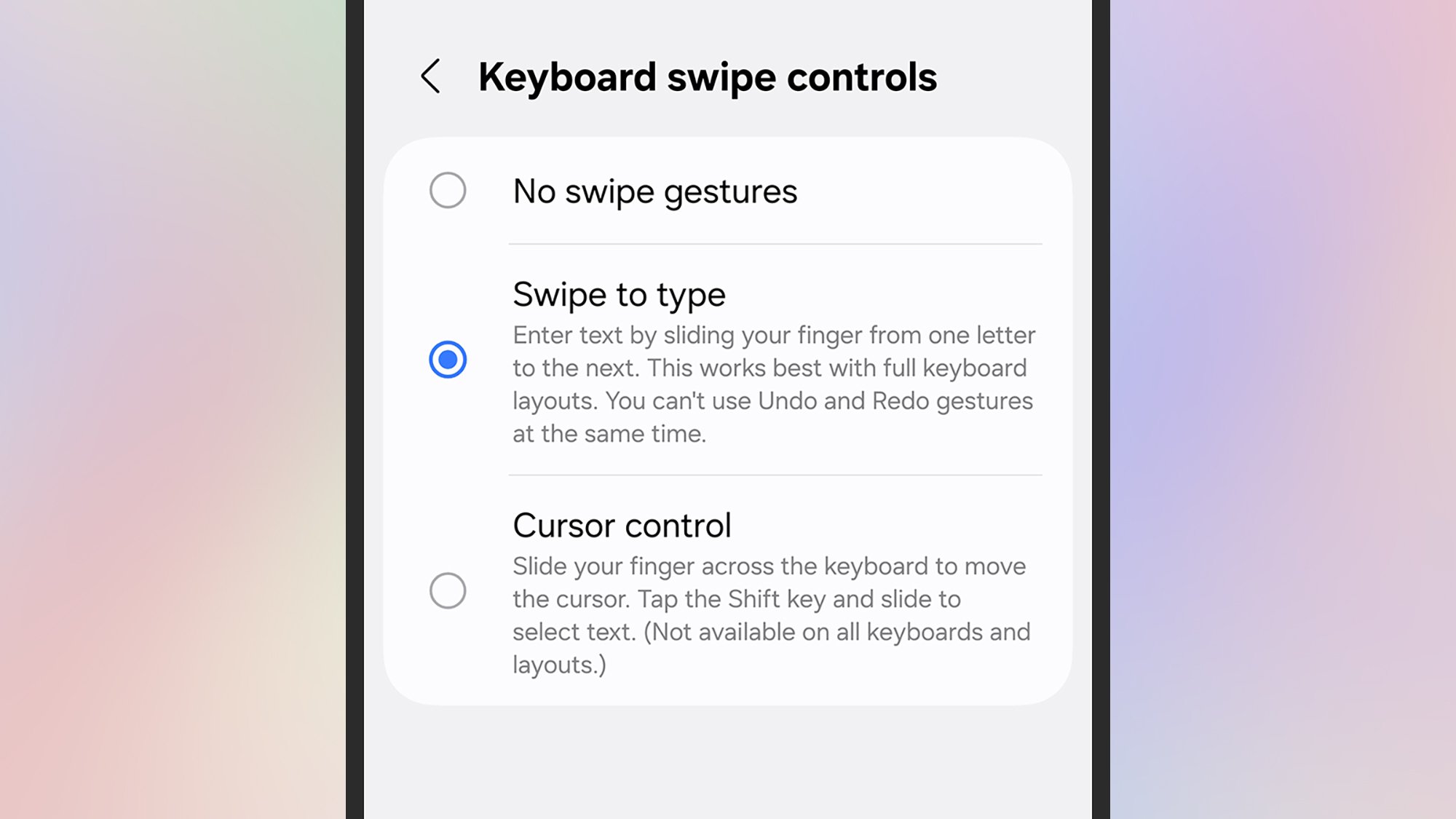Swipe to type