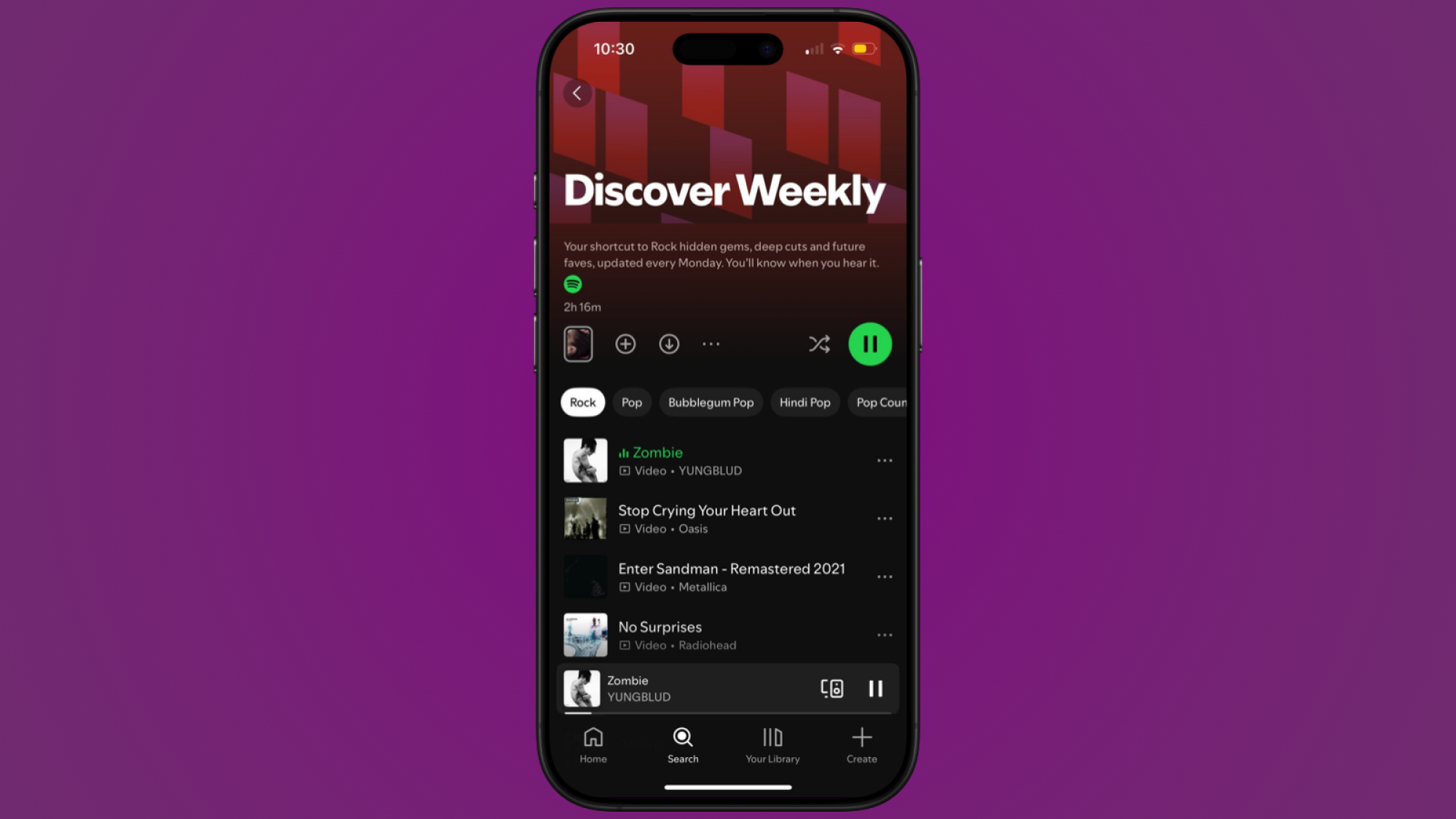 Refreshing the Discover Weekly playlist.