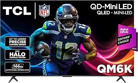 TCL 75-Inch Class QM6K Series QD-Mini LED 4K UHD Google Smart TV Best Value Mini-LED TV