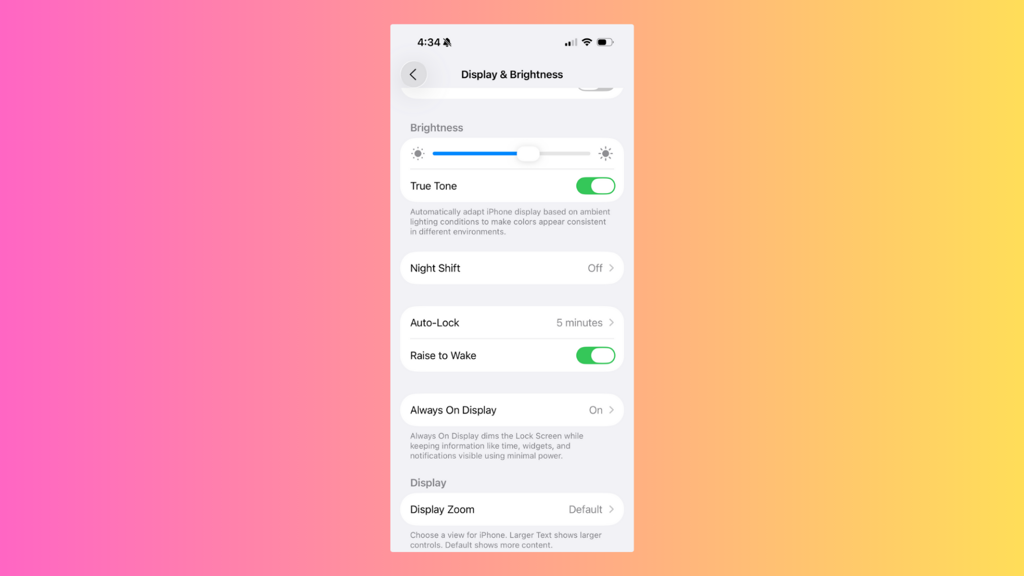 Brightness controls iOS 26