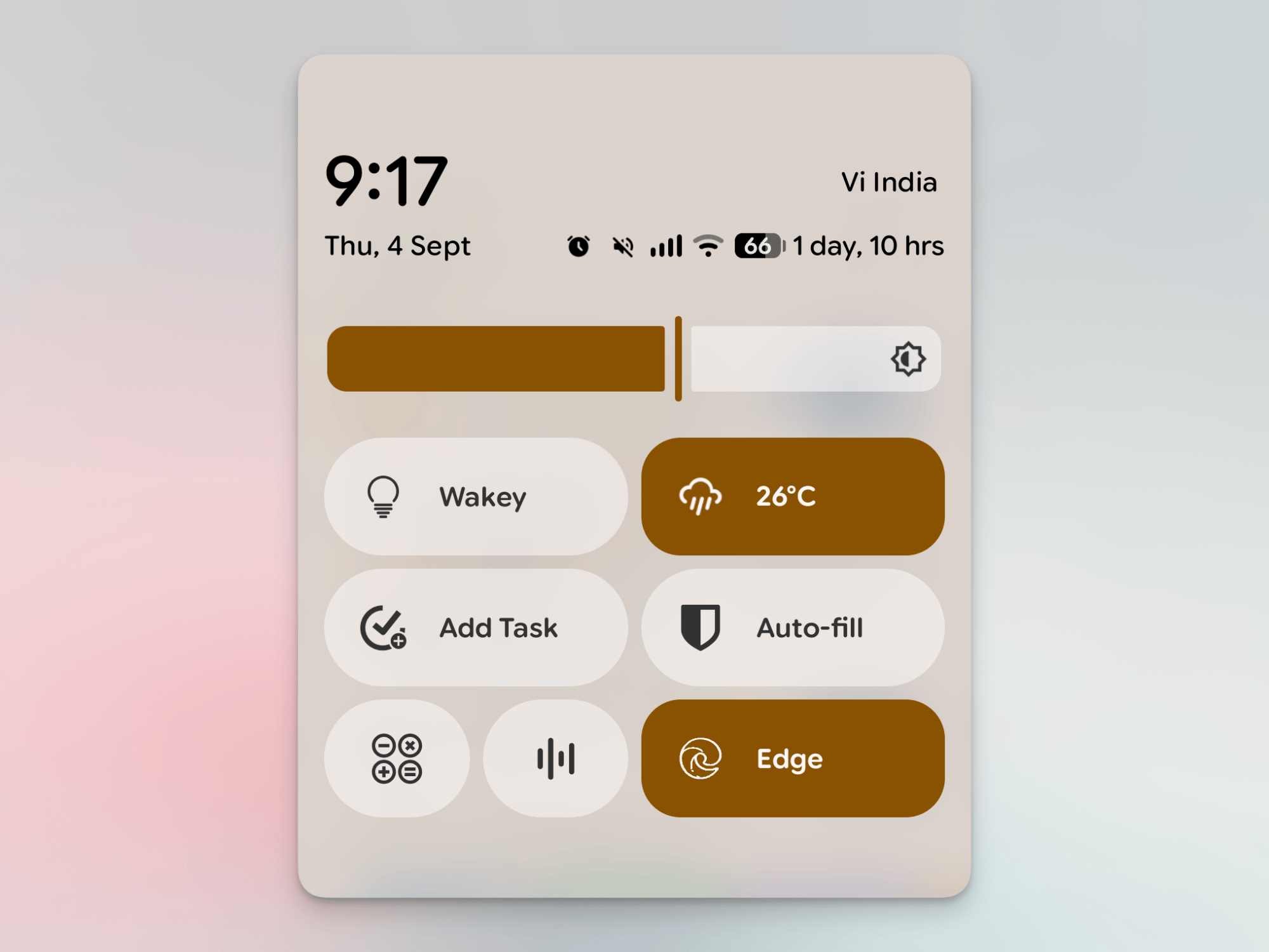 Third-party Quick Settings tiles.