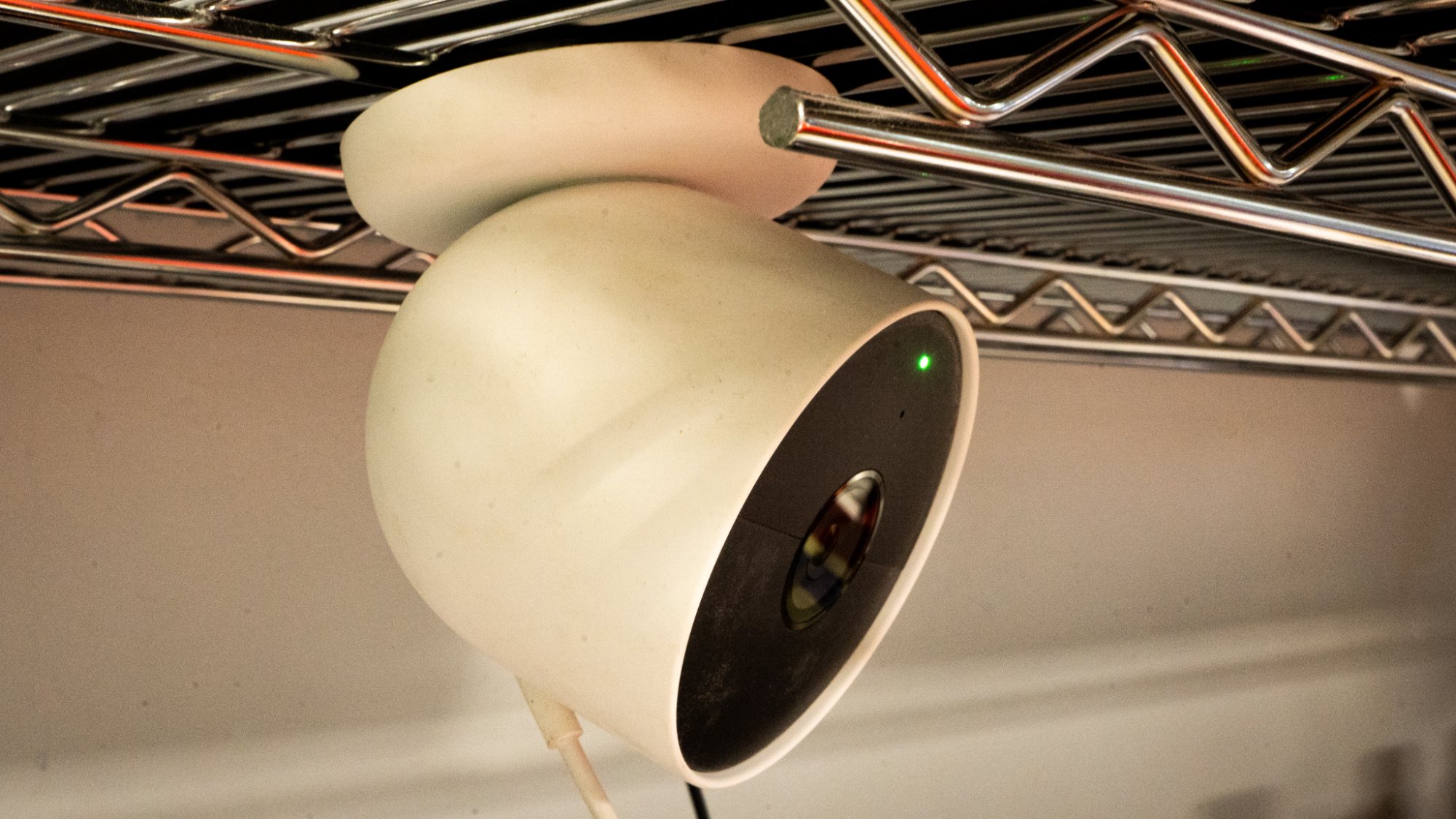 A photo of an indoor Google Nest camera