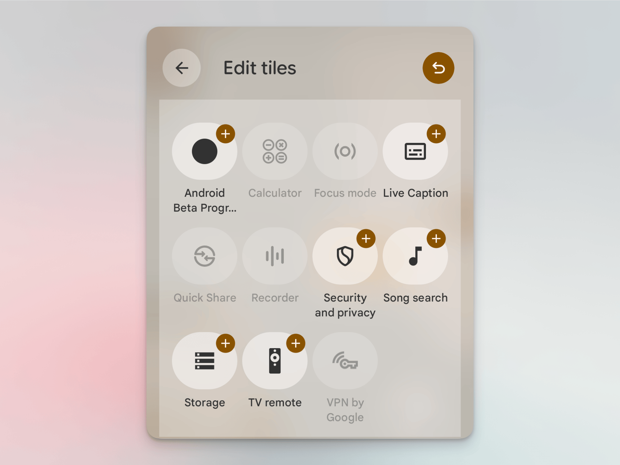 Adding system apps and toggles to Quick Settings.