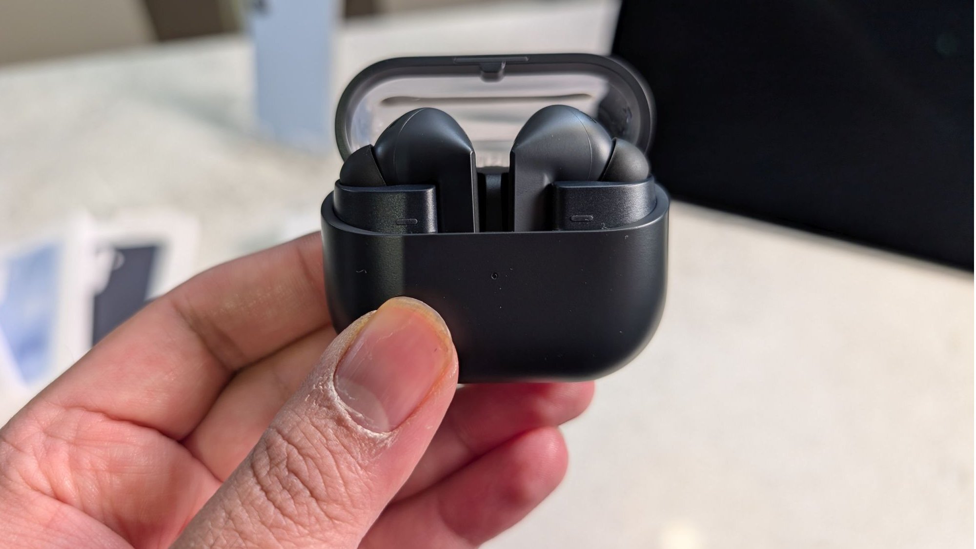 The new Samsung Galaxy Buds 3 FE.