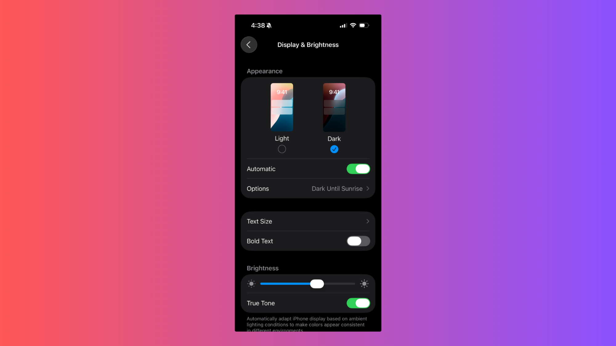Dark Mode iOS 26