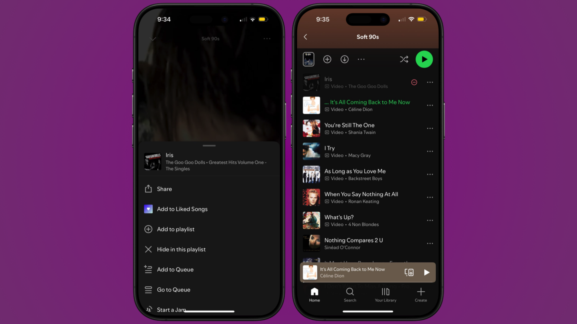 Hide unwanted songs in Spotify.