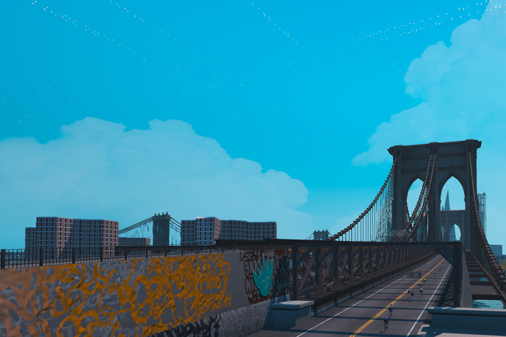 Zwift Brooklyn Bridge.