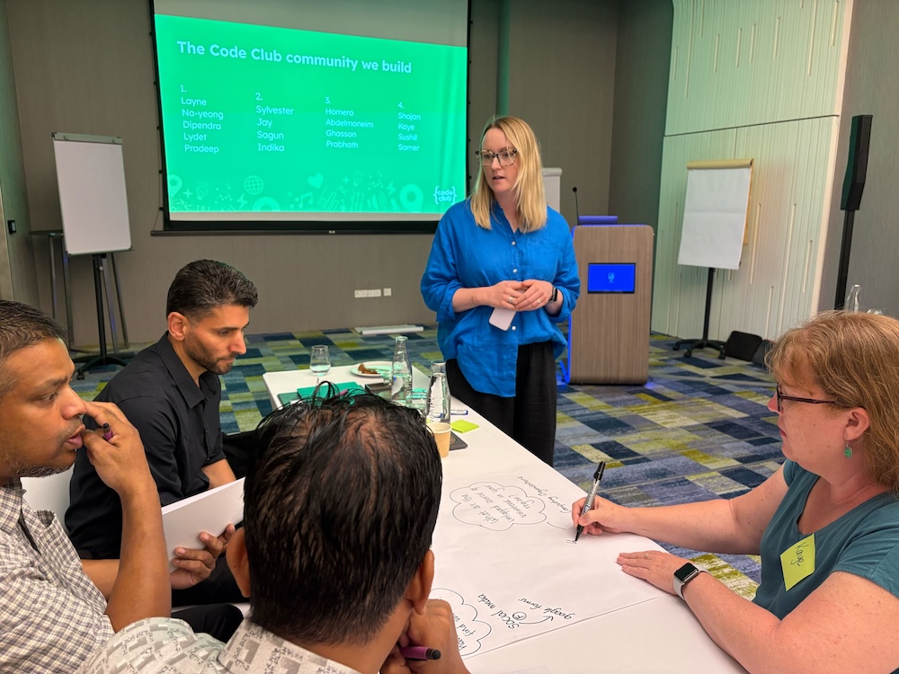 Educators collaborate together during a workshop.