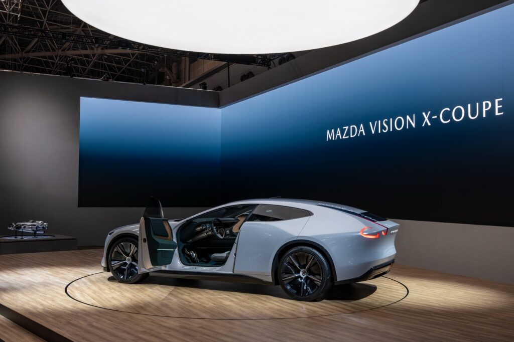 Mazda Vision X-Coupe concept with the doors open