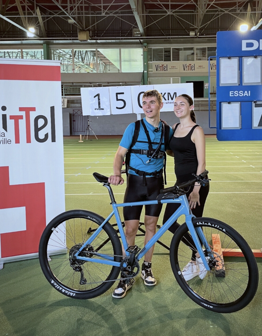 Oscar Delaite after wheelie world record