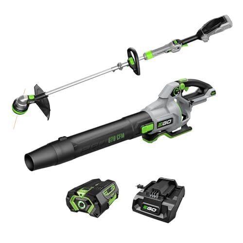 EGO POWER+ Combo, Cordless Trimmer and Blower, 15" Trimmer for Weeds and Grass with POWERLOAD and Cordless Electric 670 CFM Blower, Includes 56V 4.0Ah Battery and Charger - ST6703LB