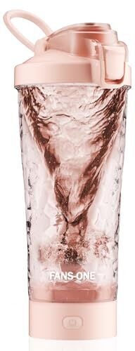 Electric Protein Shaker Bottle, 24oz Lockable Electric Blender Cup, Tritan USB Rechargeable Protein Shake Mixer, Blender Shaker Cups for Protein Shakes, Pink