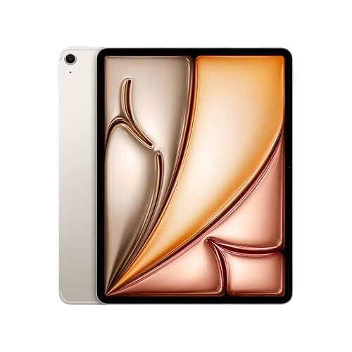 Apple iPad Air 13-inch with M3 chip Built for Apple Intelligence, Liquid Retina Display, 512GB, 12MP Front/Back Camera, Wi-Fi 6E + 5G Cellular, Touch ID, All-Day Battery Life — Starlight