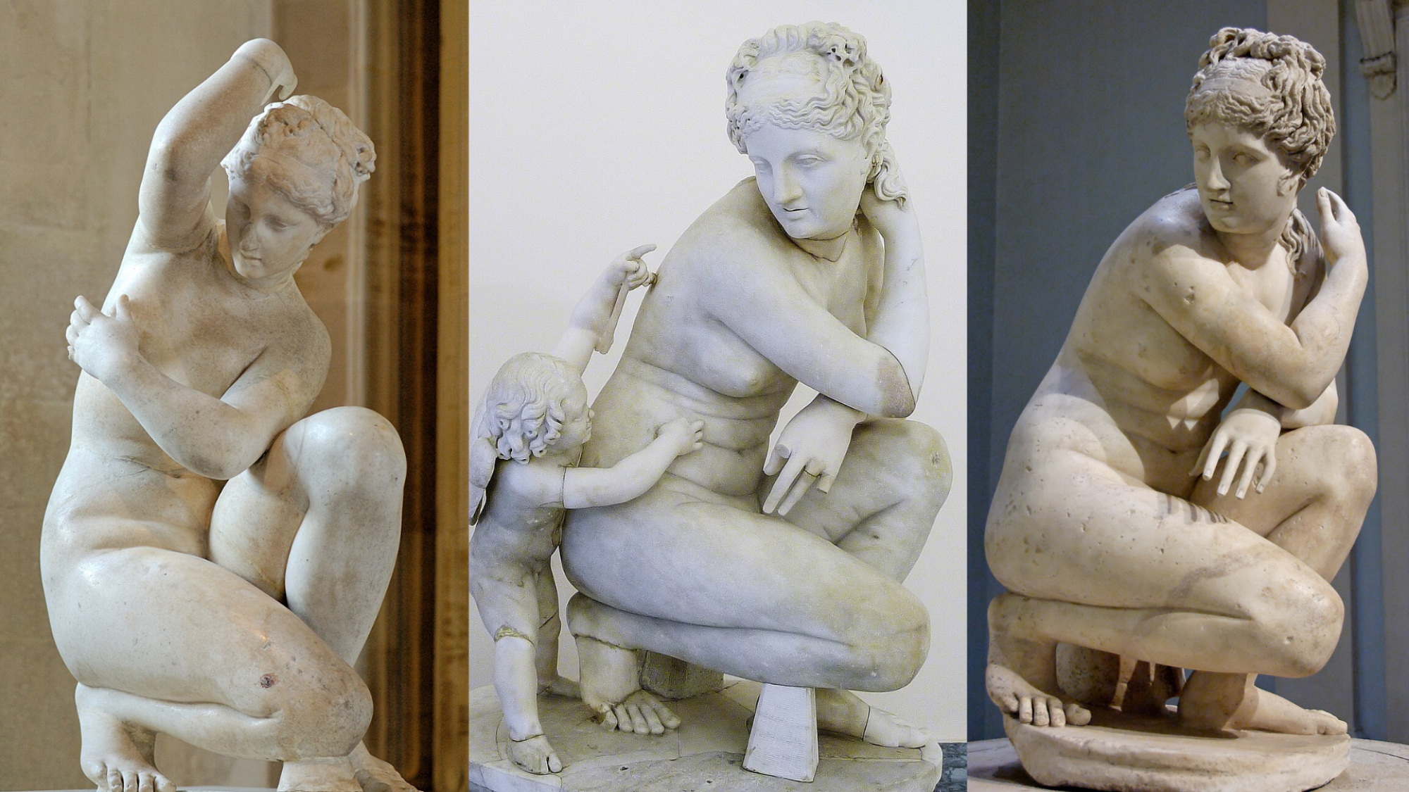 three crouching Venuses