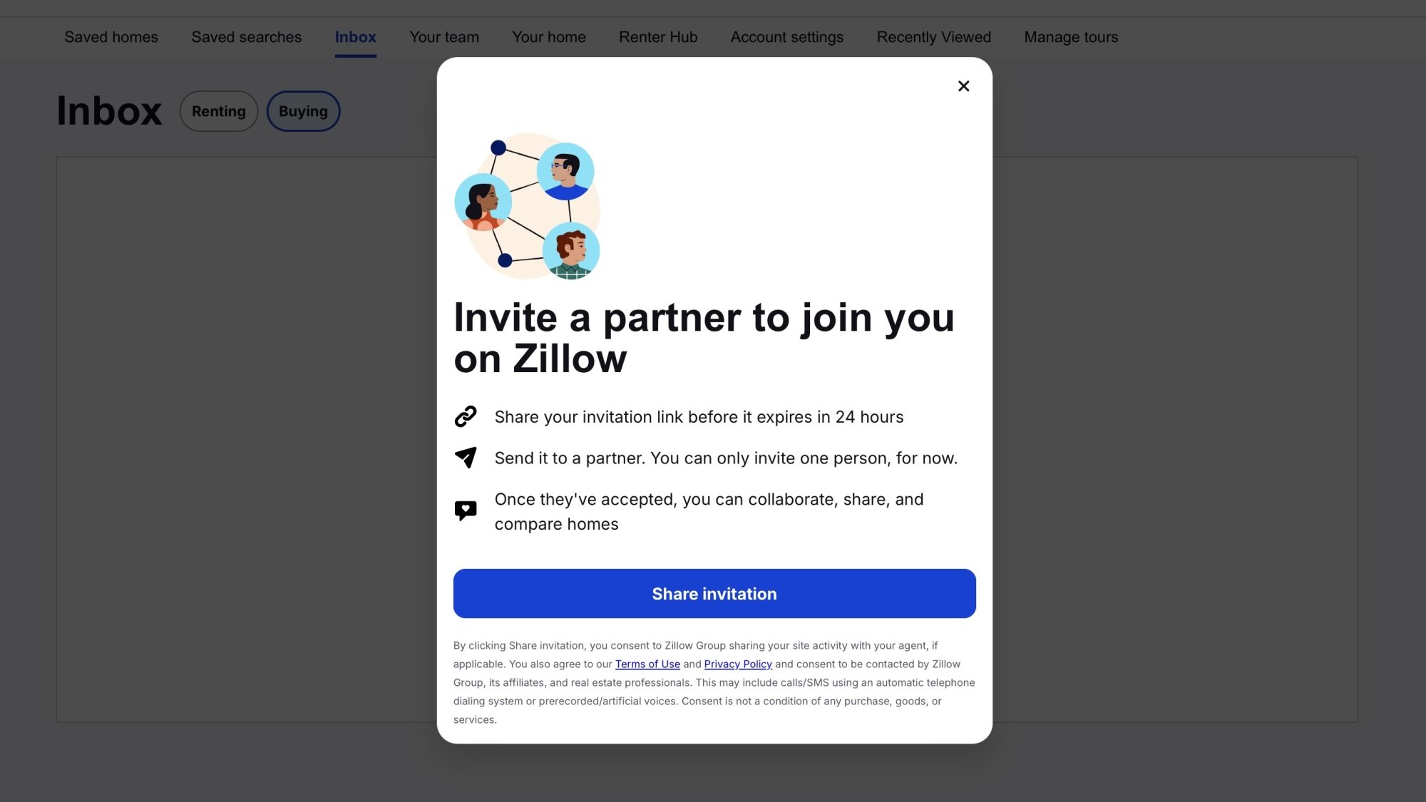 zillow invite link
