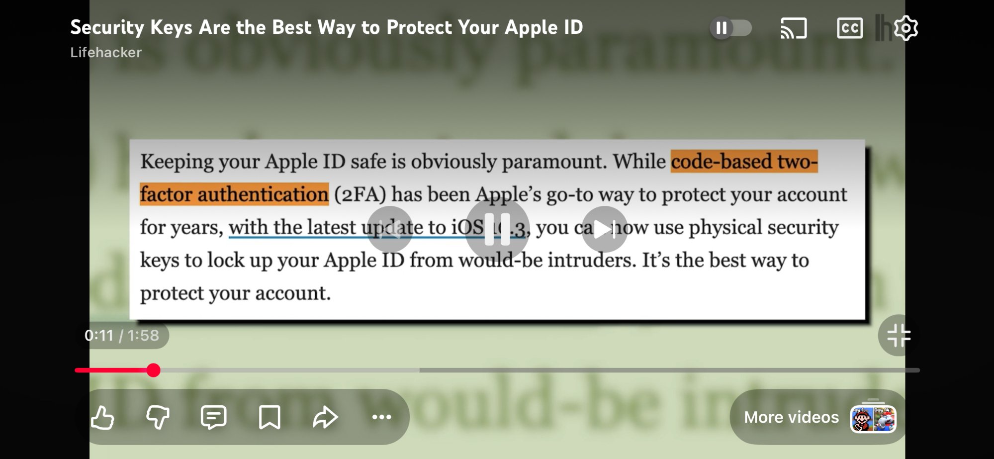 New icons in YouTube mobile app