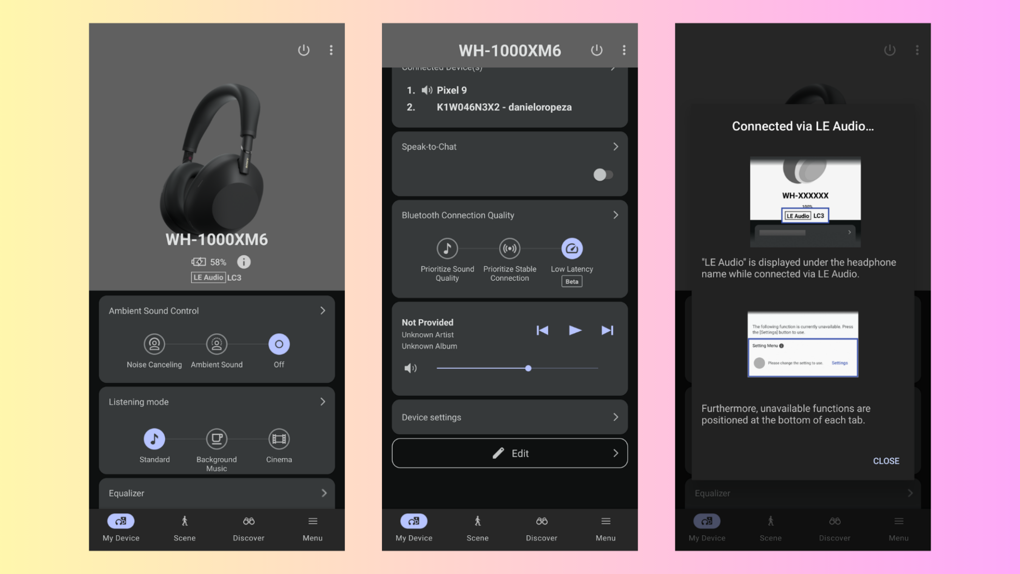 Screenshot of the SOund Connect app