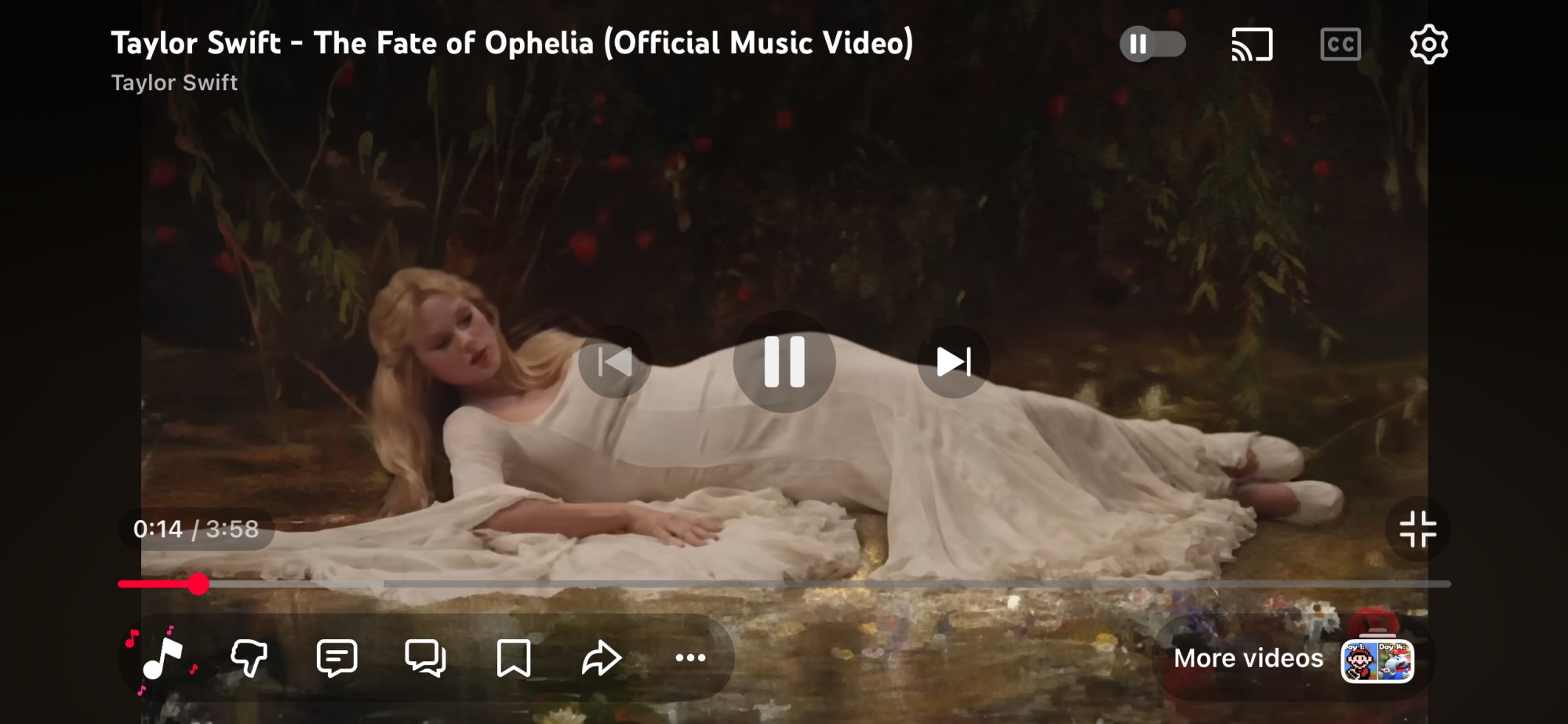 New like interaction on YouTube