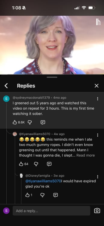 YouTube nested comments