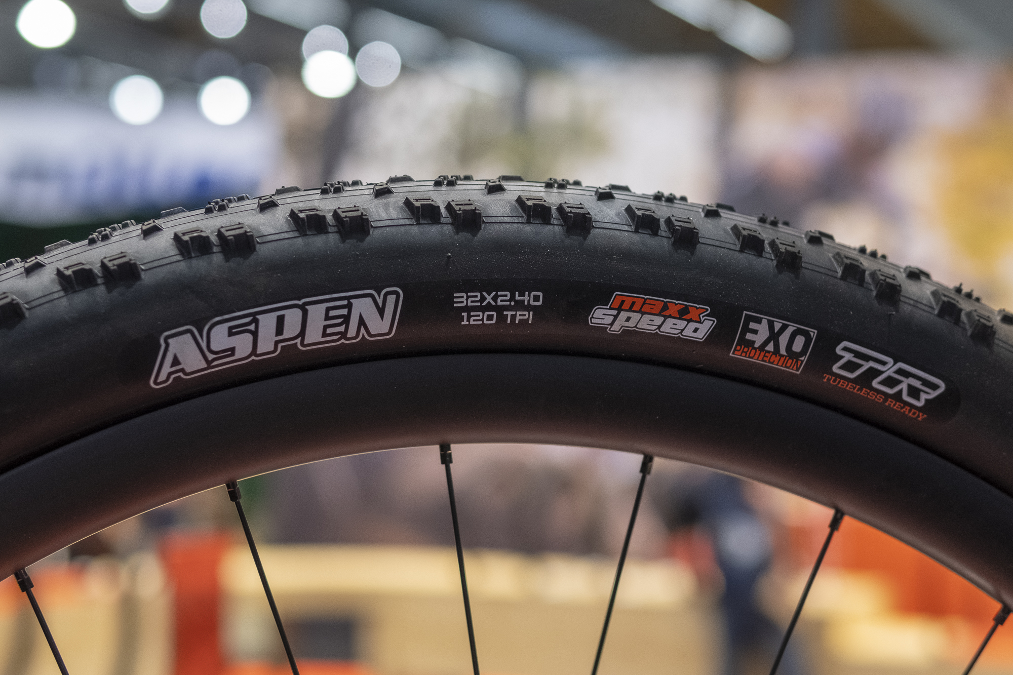 We spotted Maxxis' 32in tyres at Eurobike.