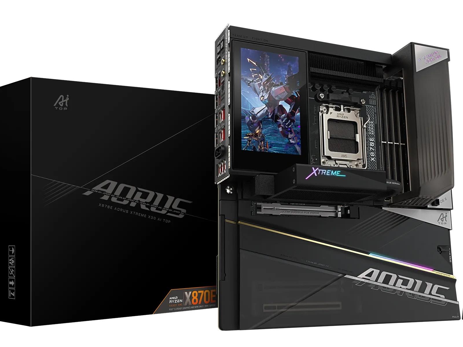 Gigabyte Launches X870E Aorus Xtreme X3D AI TOP Motherboard With Built-In Display