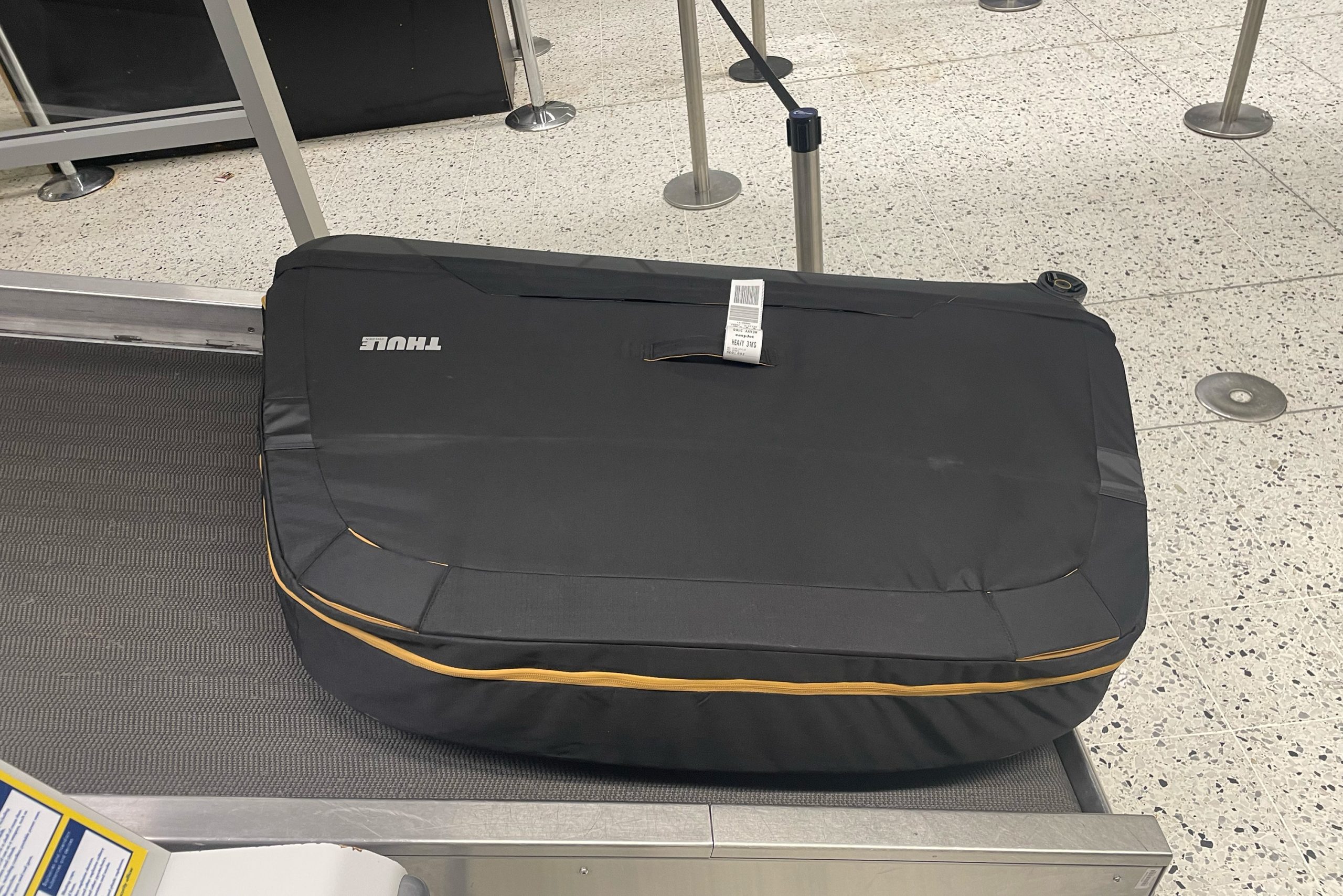 Bike bag on conveyor