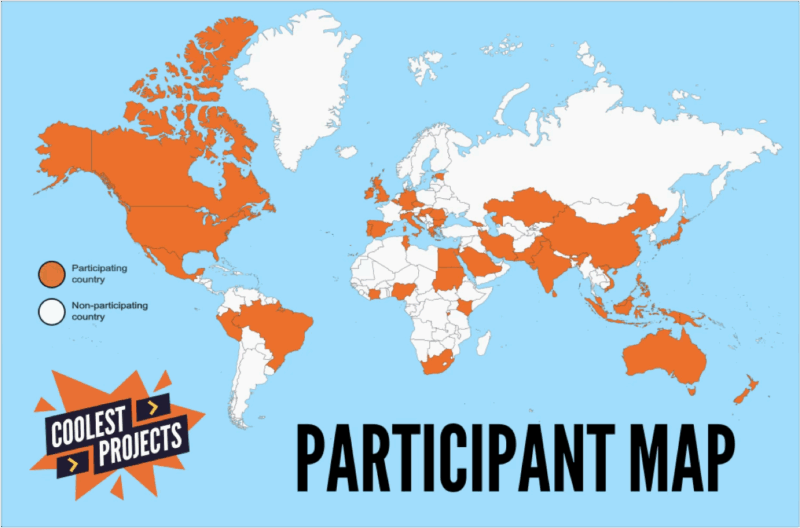 The Coolest Projects 2025 participant map.
