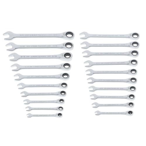 CRAFTSMAN 20 Piece Ratcheting Combination Wrench Set, SAE/Metric (CMMT87220)