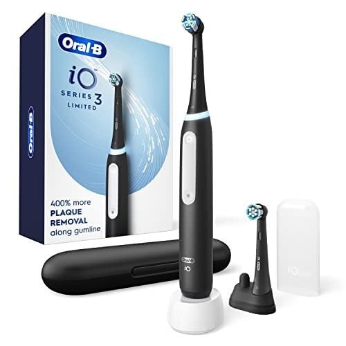 Oral-B iO Series 3  Deep Clean Rechargeable Electric Powered Toothbrush with2 Brush Heads and Travel Case