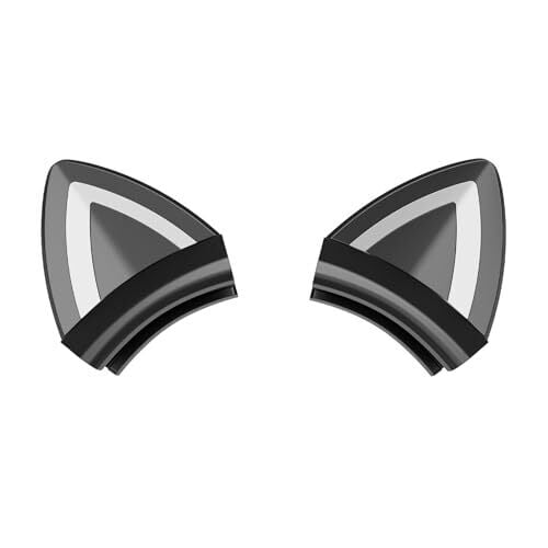 ONITOON Black Cat Ears for Headphone, Silicone Cute Kitty Ears Attachment, Lovely Detachable Accessories Fit for Gaming Headset, Lightweight & Durable