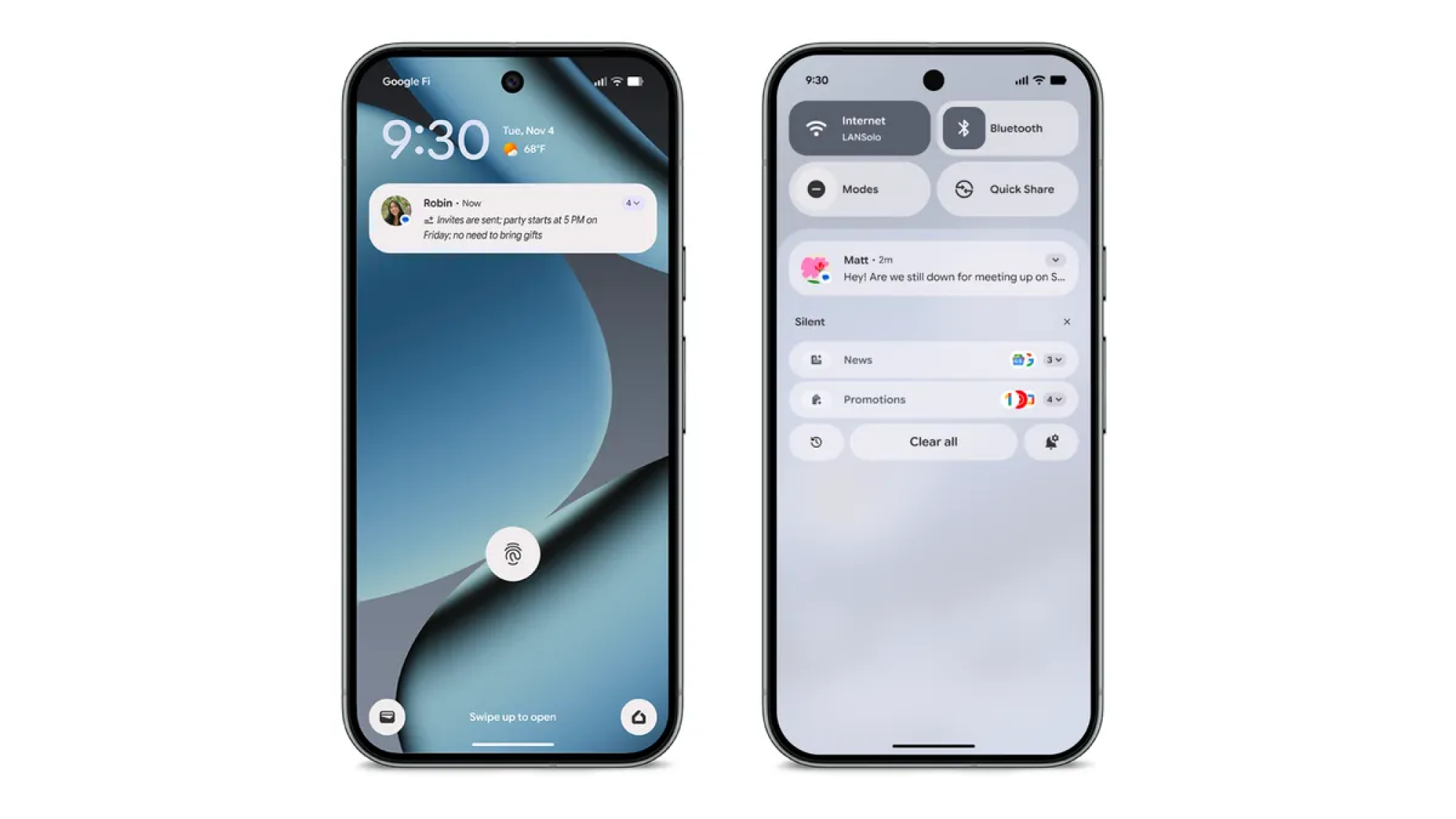 Notification summaries on Google Pixel
