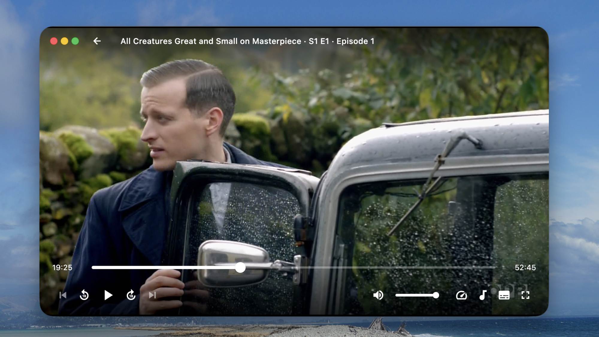 The Plezy player showing an episode of All Creatures Great and Small