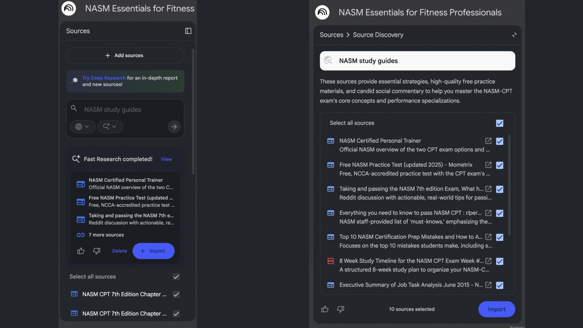 NotebookLM research mode