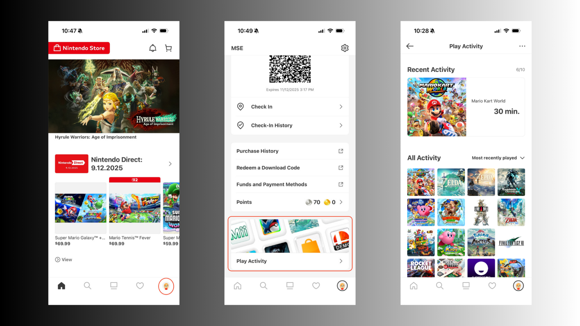 Nintendo playtime in Nintendo Store app
