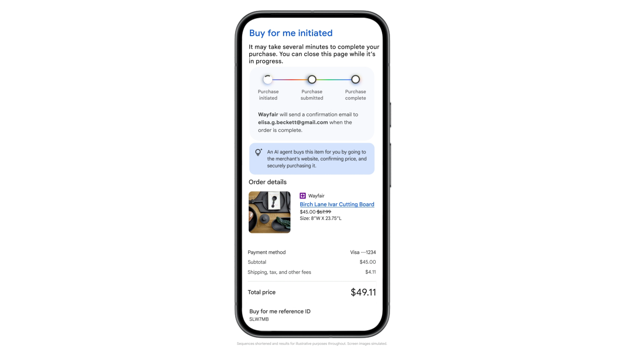 Buy for me checkout page