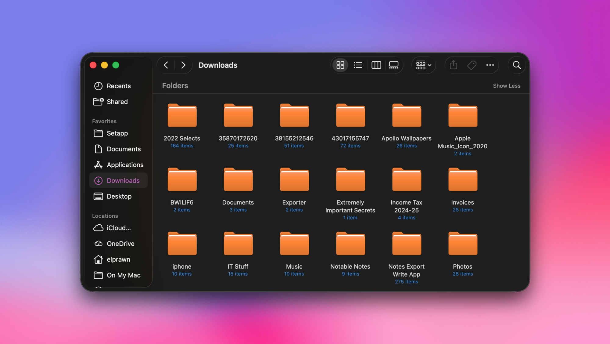 Orange folder icons in the Finder in macOS Tahoe