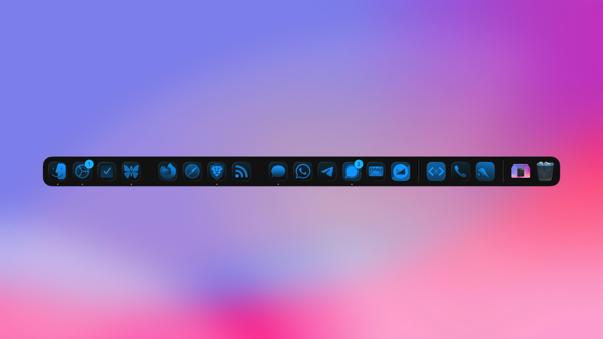 Tinted icons in the Mac's dock