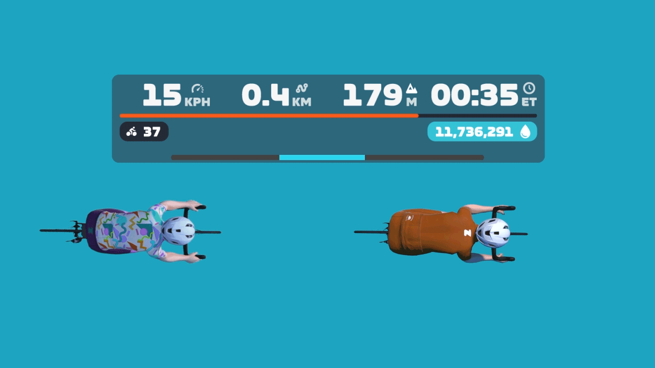 Zwift draft indicator gif.