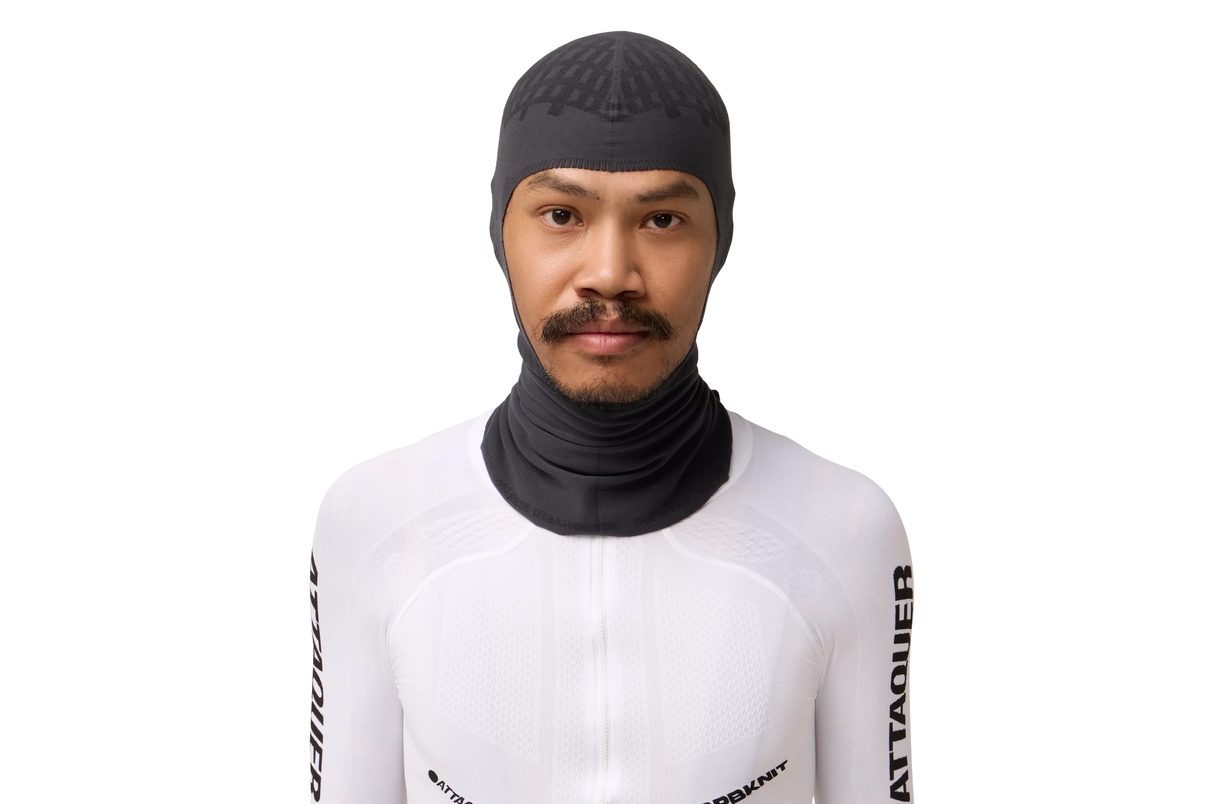 Attaquer OrbKit balaclava detail – rider wearing it