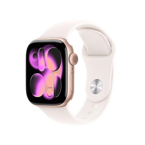 Apple Watch Series 11 42mm GPS Smartwatch (Rose Gold Aluminum Case, Light Blush Sport Band)