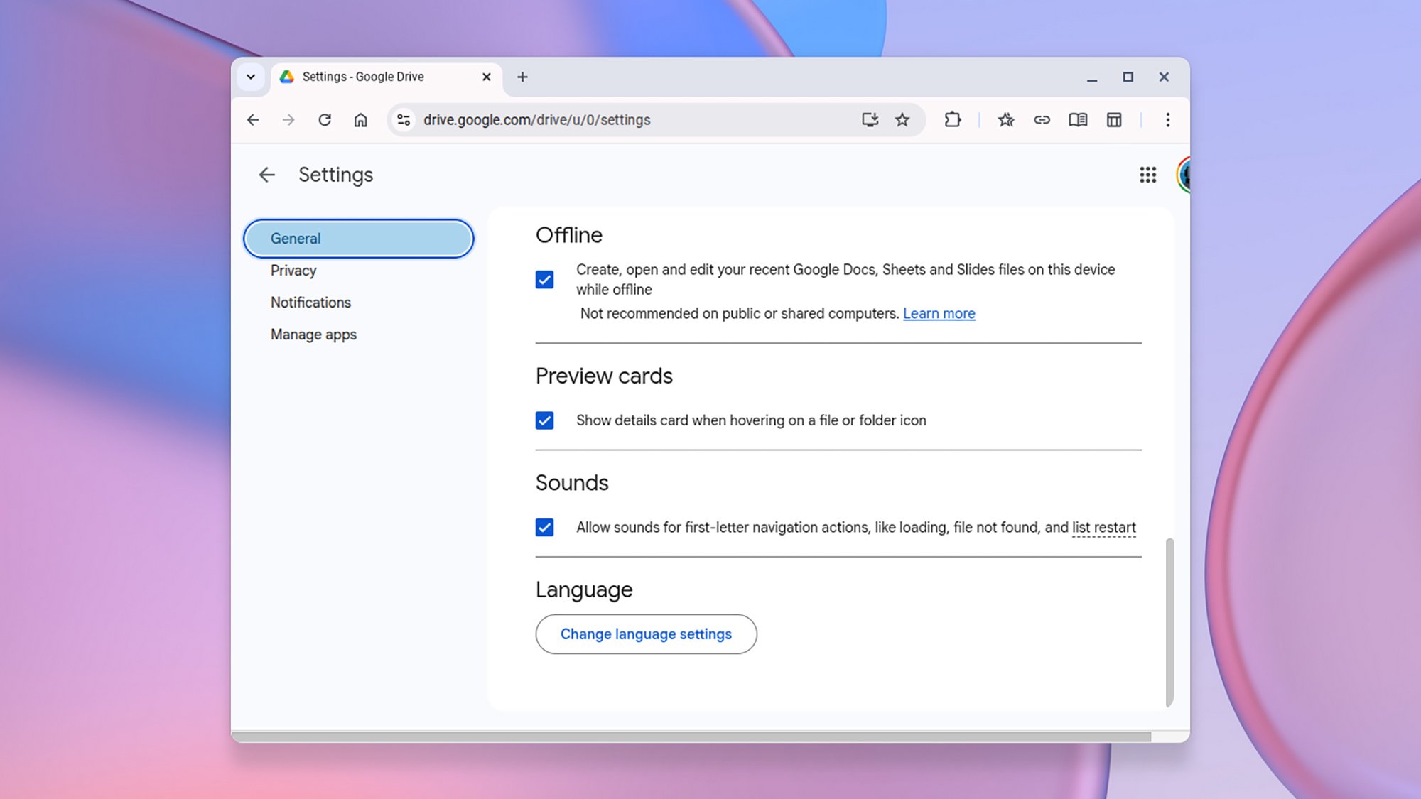 Google Drive offline