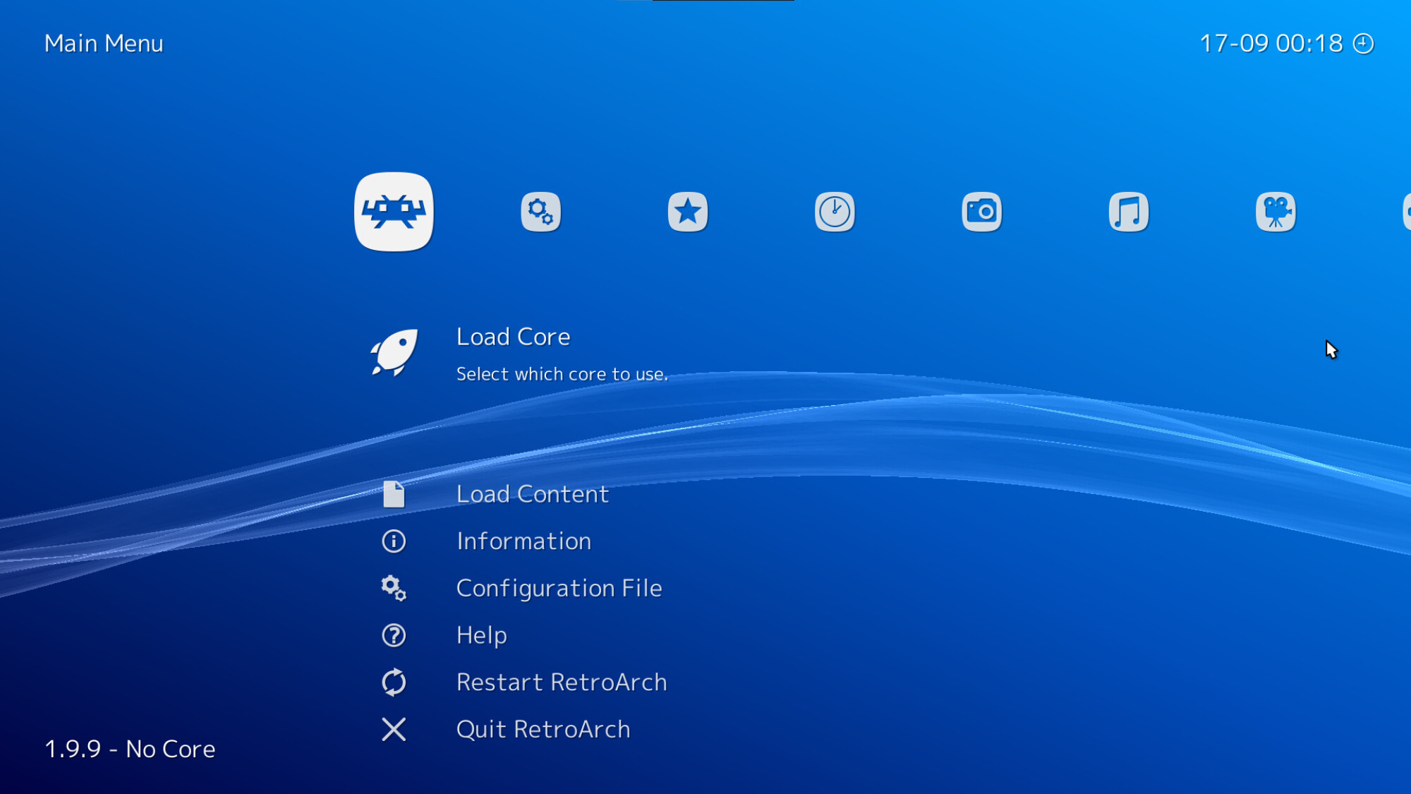 RetroArch using the XMB skin