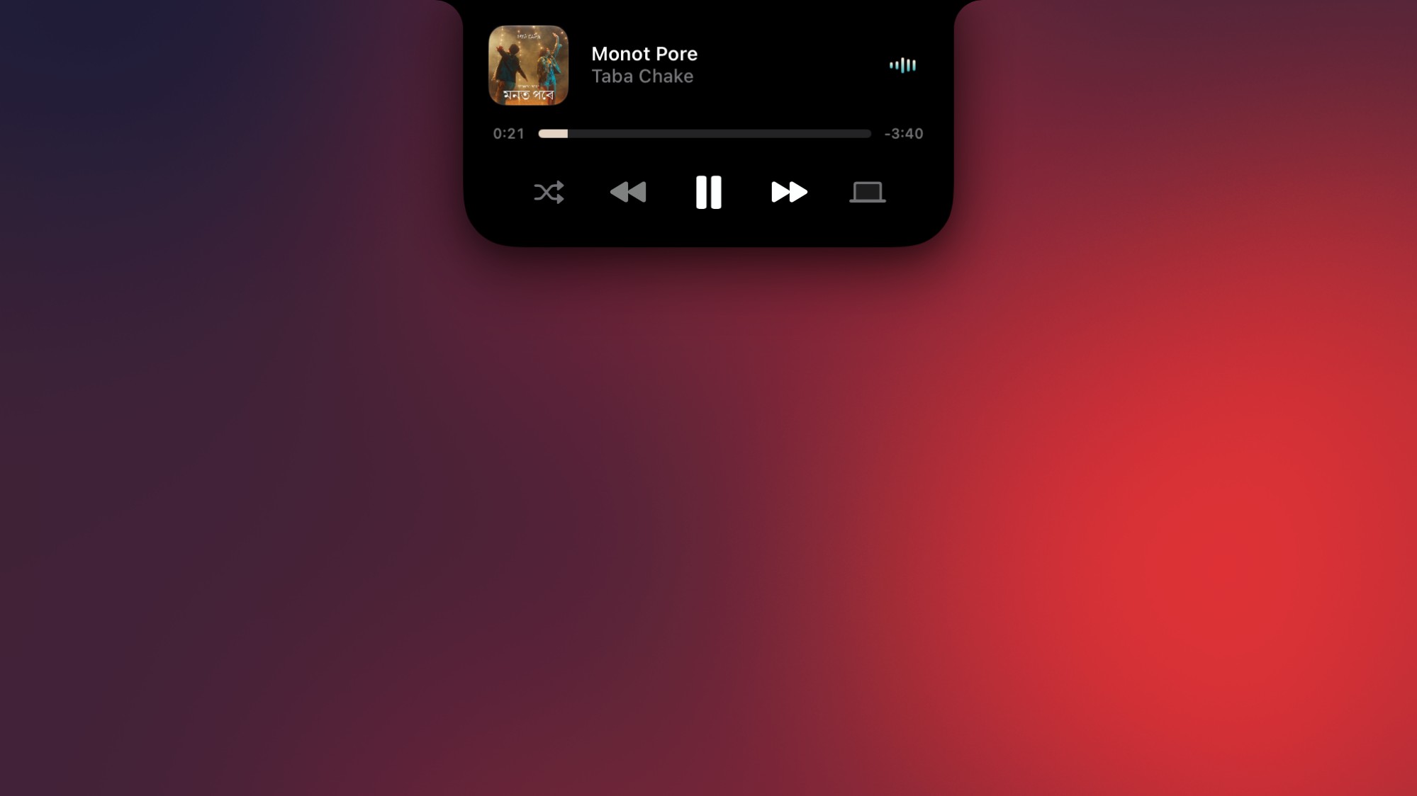 Alcove running in the notch of the MacBook.