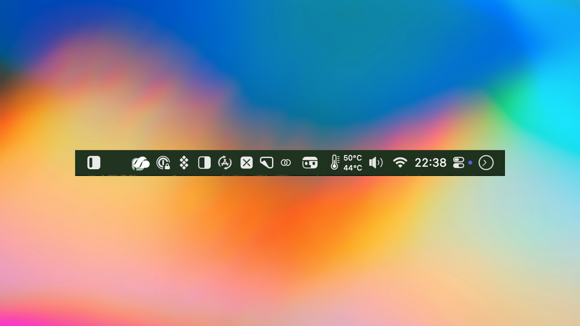 Moving apps in the Mac's menu bar.