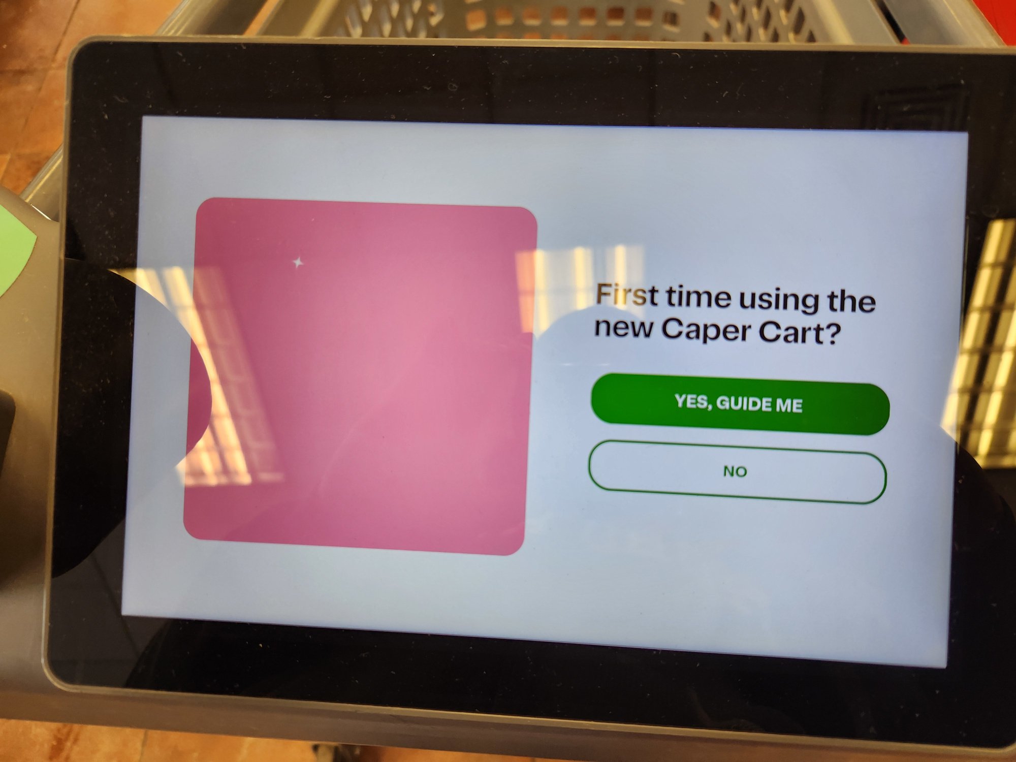 The log-in screen
