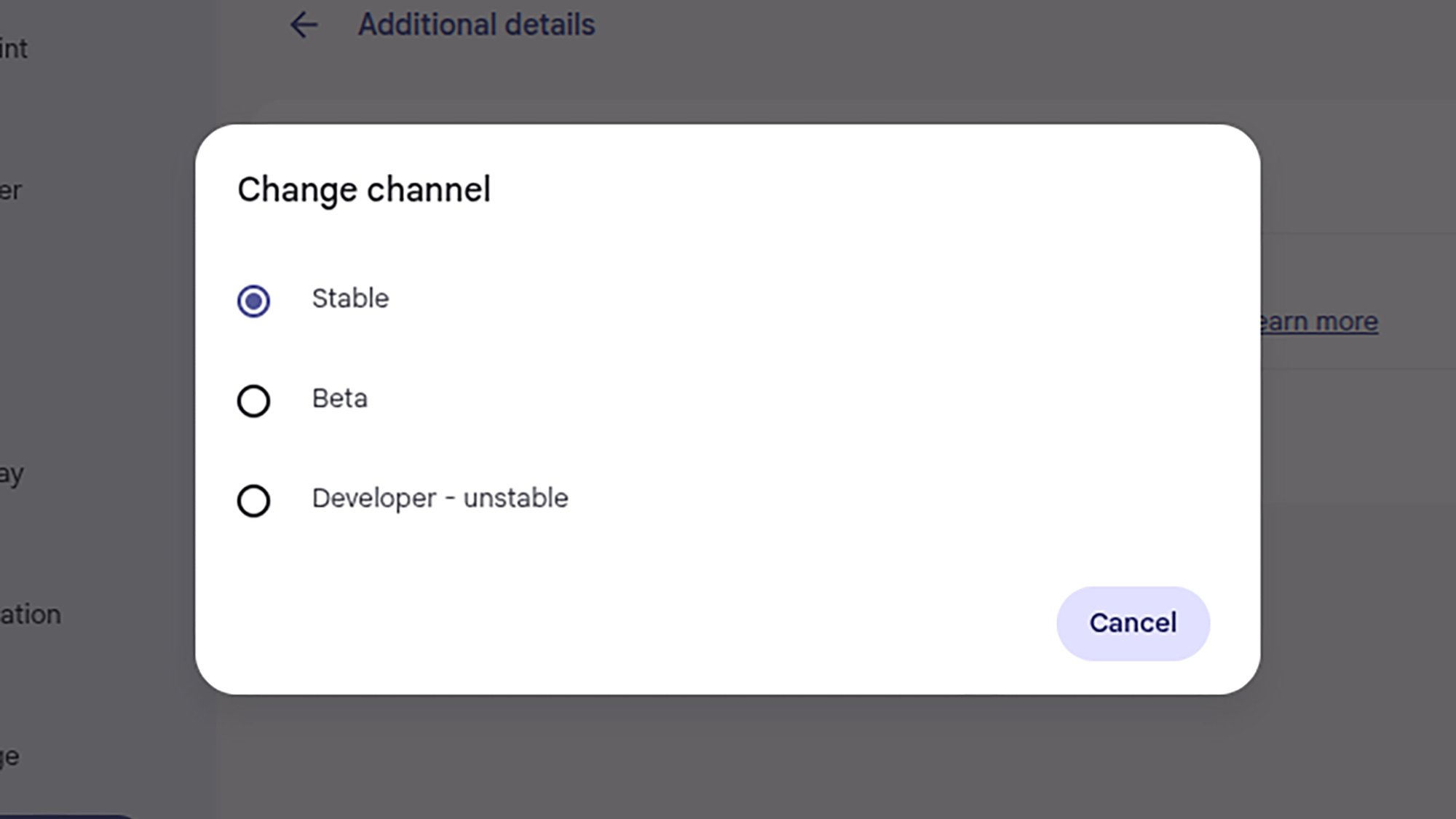 ChromeOS channel