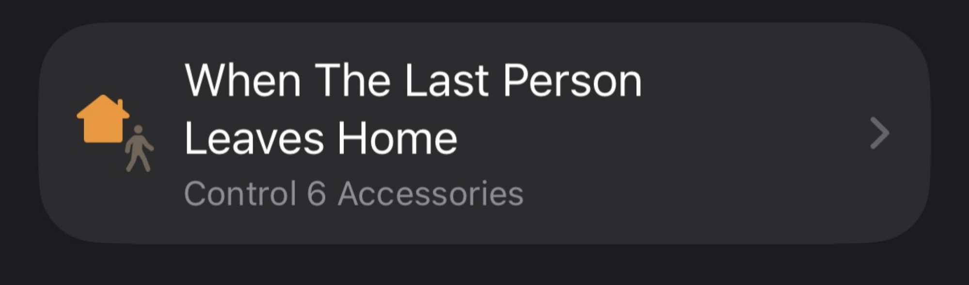 A screenshot of what the option for "when the last person leaves" looks like in the Apple Home app