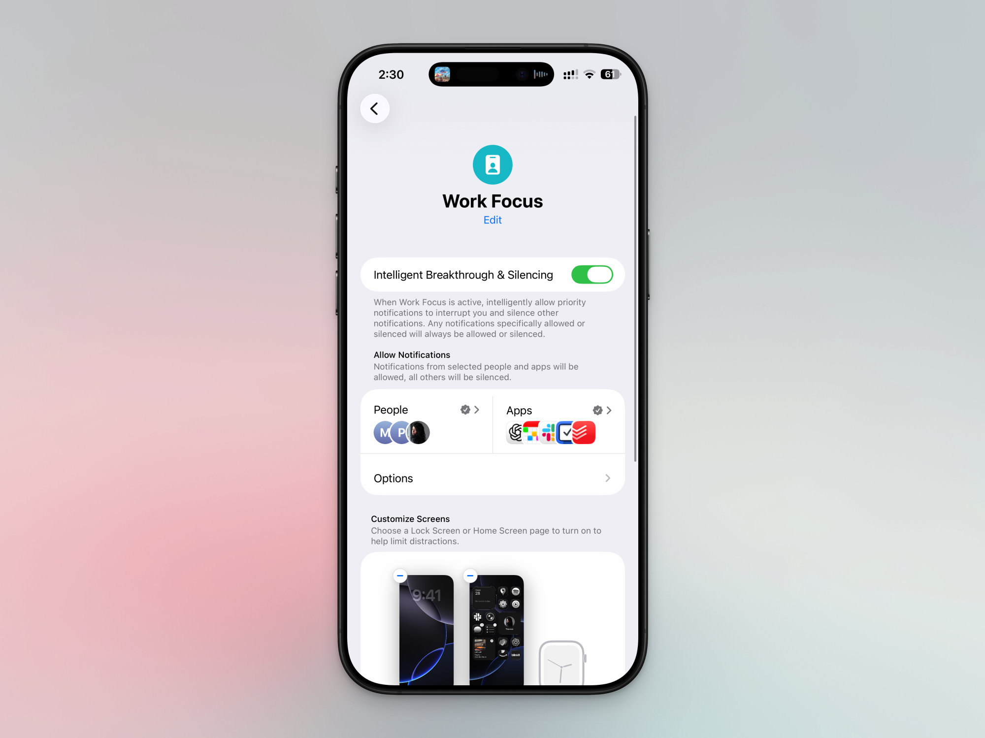 iPhone Focus Mode