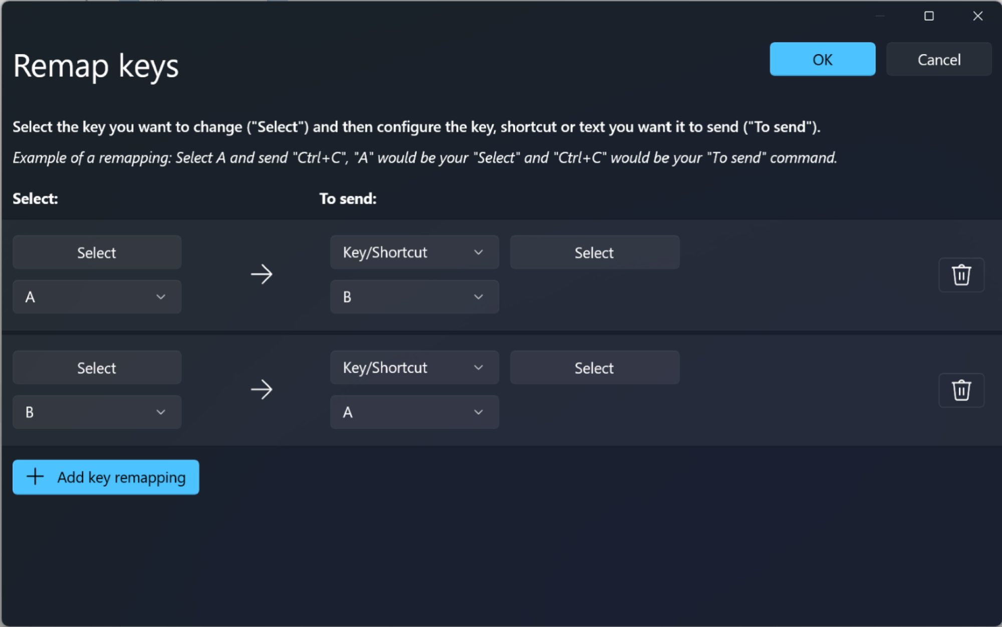 Remap keys in Windows 11.
