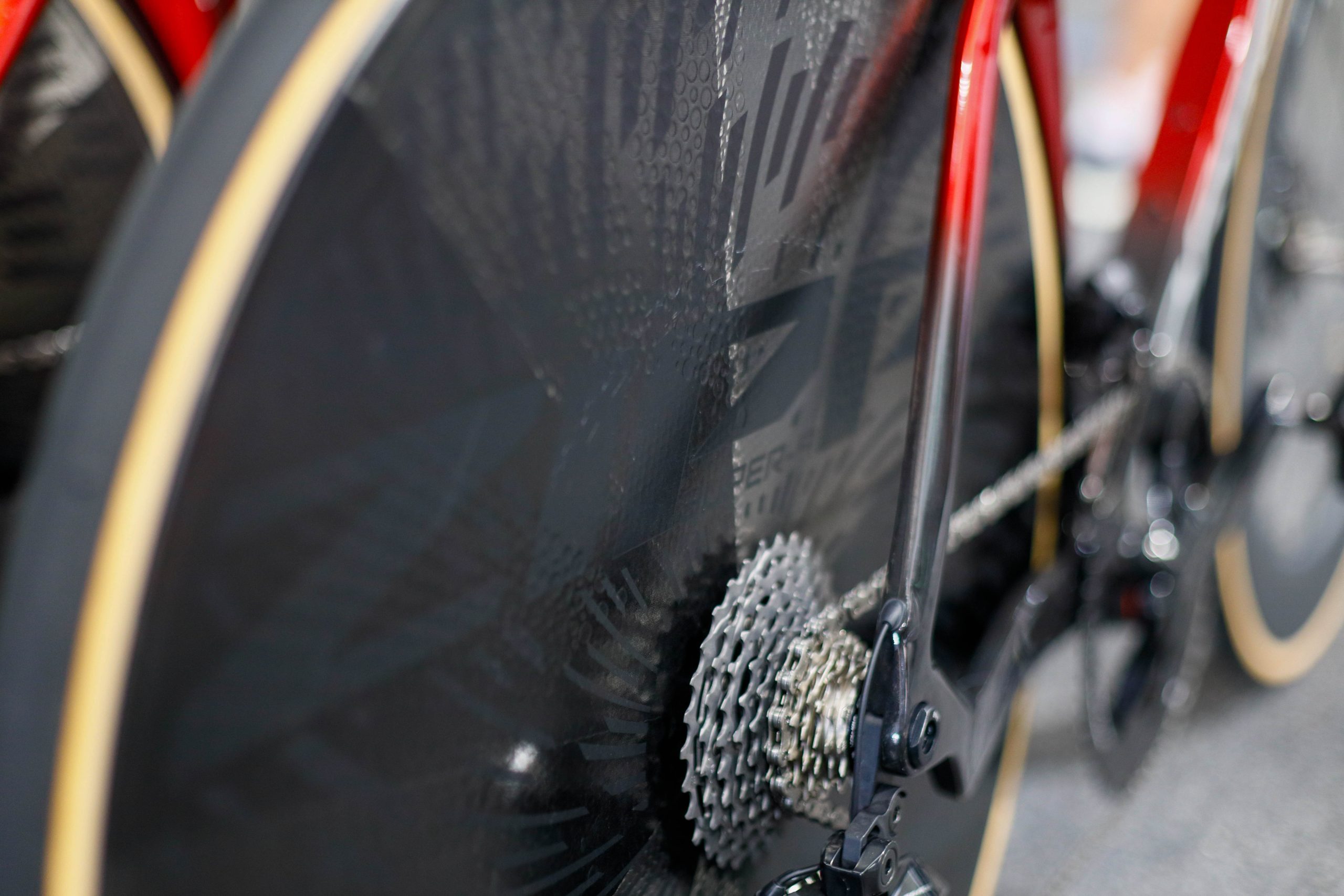 Zipp wheel on Lotto-Intermarché bike at Tour Down Under